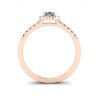 Anello a forma di pera con diamante Halo in oro rosa 18 carati, Immagine 2