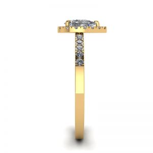 Anello a forma di pera con diamante Halo in oro giallo 18 carati - Foto 2