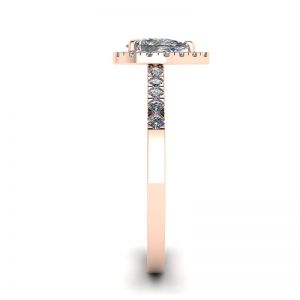 Anello a forma di pera con diamante Halo in oro rosa 18 carati - Foto 2