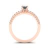 Anello in oro rosa 18 carati con diamante taglio smeraldo, Immagine 2