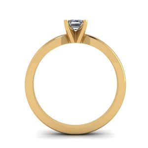 Anello Diamante Rettangolare in Oro Bianco-Giallo - Foto 1