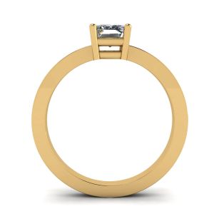 Anello con diamante rettangolare in oro giallo 18 carati - Foto 1