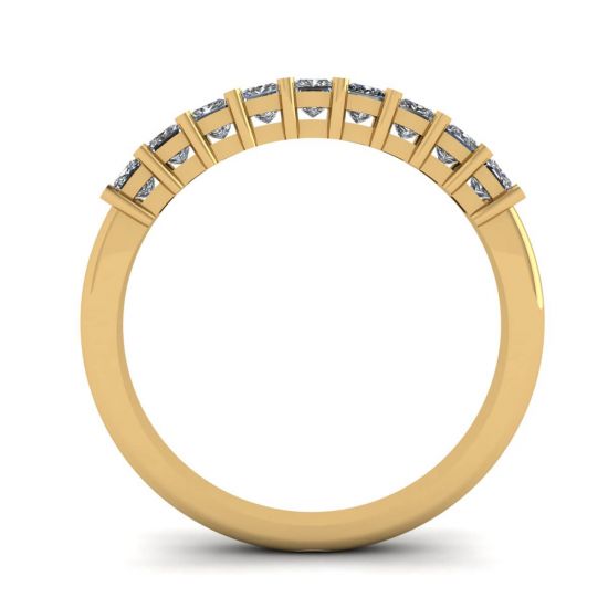 9 Square Princess Anello con diamanti in oro giallo, More Image 0