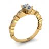 Anello in stile romantico con diamante ovale in oro giallo, Immagine 4