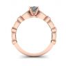 Anello in stile romantico con diamante ovale in oro rosa, Immagine 2