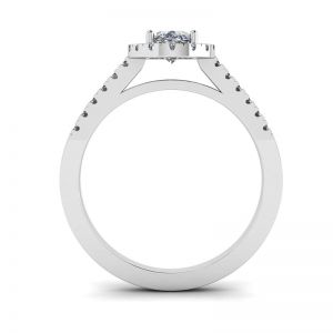 Anello Diamante Ovale Oro Bianco - Foto 1