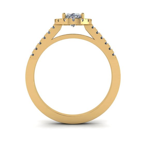 Anello Diamante Ovale Oro Giallo, More Image 0