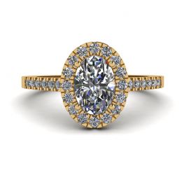 Anello Diamante Ovale Oro Giallo