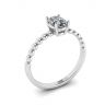Diamante ovale su anello in oro bianco 18 carati con perline, Immagine 4