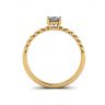 Diamante ovale su anello in oro giallo 18 carati con perline, Immagine 2