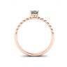 Diamante ovale su anello in oro rosa 18 carati con perline, Immagine 2