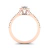 Anello a taglio ovale con diamante Halo in oro rosa 18 carati, Immagine 2