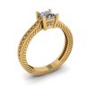 Anello in stile orientale con diamanti a taglio princess in oro giallo 18 carati, Immagine 4