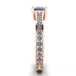 Anello principessa in stile orientale con diamanti e pavé in oro rosa 18 carati - Foto 2