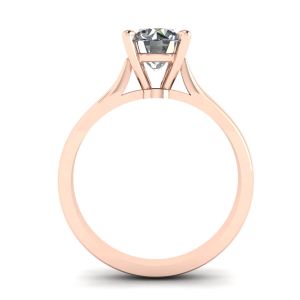 Classico anello di diamanti con un diamante in oro rosa - Foto 1