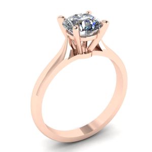 Classico anello di diamanti con un diamante in oro rosa - Foto 3