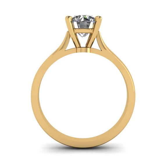 Classico anello di diamanti con un diamante in oro giallo, More Image 0