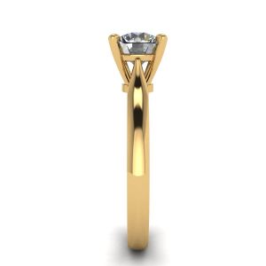 Classico anello di diamanti con un diamante in oro giallo - Foto 2