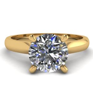Classico anello di diamanti con un diamante in oro giallo