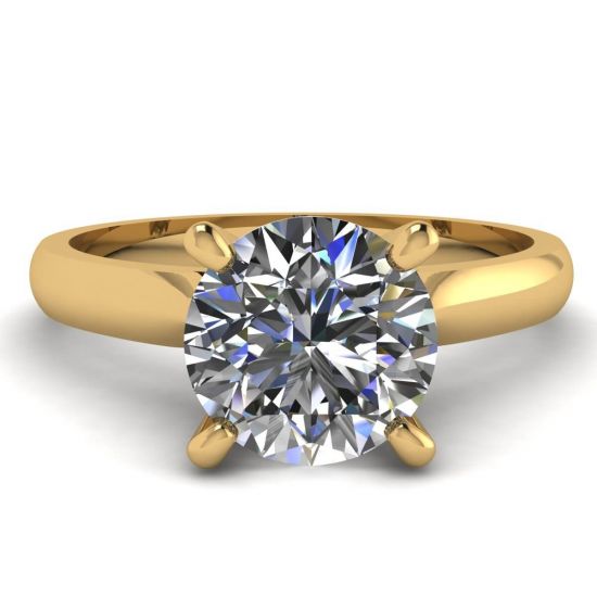 Classico anello di diamanti con un diamante in oro giallo, Immagine 1