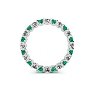 Anello veretta con Smeraldi e Diamanti - Foto 1