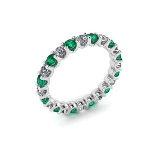 Anello veretta con Smeraldi e Diamanti - Foto 3