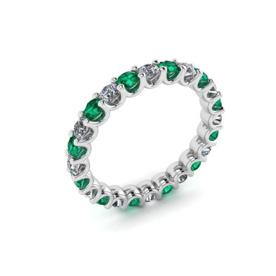 Anello veretta con Smeraldi e Diamanti,  Ingrandisci immagine 4