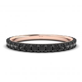 Anello Eternity con pavé di diamanti neri in oro rosa Anello Eternity con pavé di diamanti neri in oro rosa