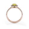 Anello con diamante giallo ovale da 1,13 ct con alone in oro rosa, Immagine 2