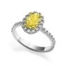Anello con diamante giallo ovale da 1,13 ct con alone di diamante, Immagine 3