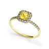 Anello con diamante giallo Cushion da 0,5 ct con alone in oro giallo, Immagine 4