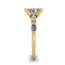Anello Ovale Diamante Marquise Laterale e Pietre Tonde Oro Giallo, Immagine 3