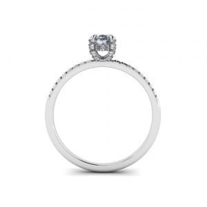 Anello con diamante ovale - Foto 1