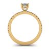 Anello Diamante Ovale con Pave in Oro Giallo, Immagine 2