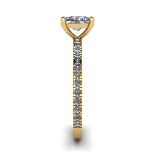 Anello Diamante Ovale con Pave in Oro Giallo - Foto 2