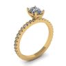 Anello Diamante Ovale con Pave in Oro Giallo, Immagine 4