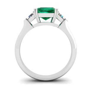 Anello con smeraldi da 3,31 carati e trilioni di diamanti laterali - Foto 1