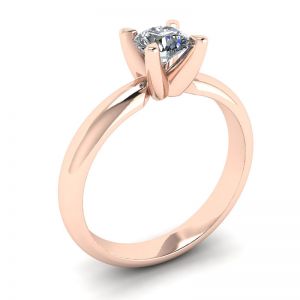Anello con diamante solitario a forma di V in oro rosa - Foto 3