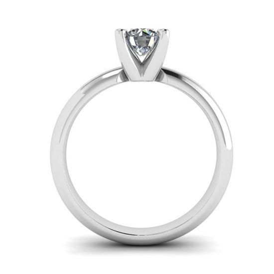 Anello con diamante solitario a forma di V, More Image 0