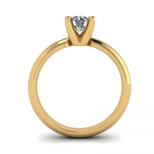 Anello con diamante solitario a forma di V in oro giallo - Foto 1