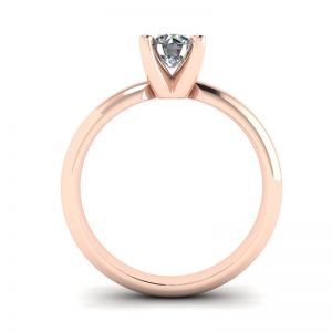 Anello con diamante solitario a forma di V in oro rosa - Foto 1