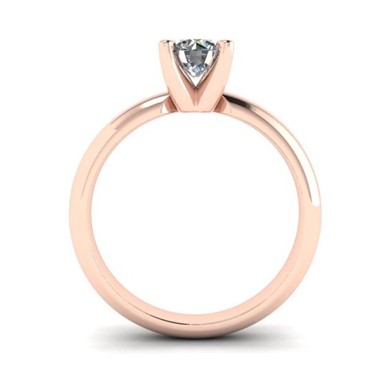 Anello con diamante solitario a forma di V in oro rosa,  Ingrandisci immagine 2