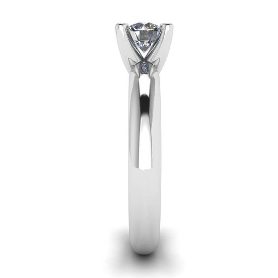 Anello con diamante solitario a forma di V, More Image 1
