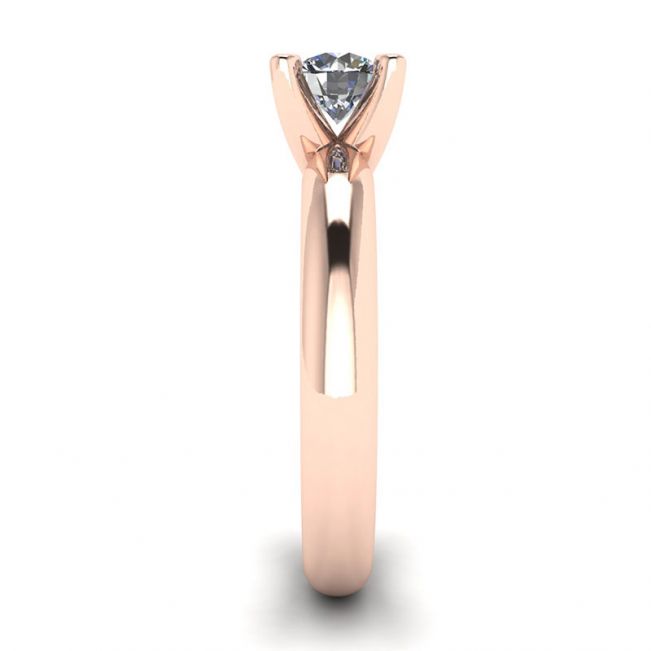 Anello con diamante solitario a forma di V in oro rosa - Foto 2
