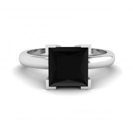 Anello con diamanti neri in oro bianco