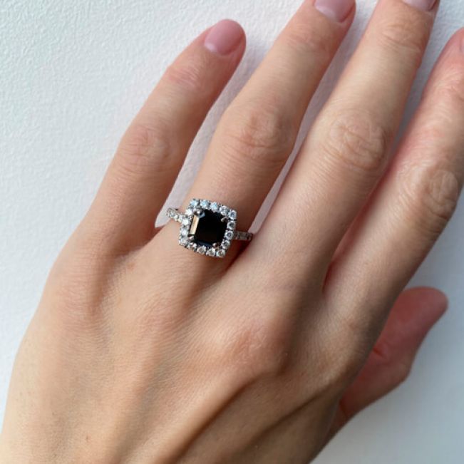 Principessa anello di diamanti neri - Foto 4