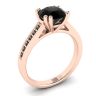 Diamante nero rotondo con anello in oro rosa 18 carati con pavé nero, Immagine 4