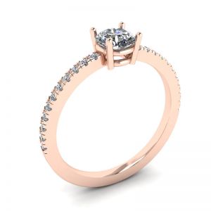Anello con pavé di diamanti bianchi in oro rosa 18 carati - Foto 3