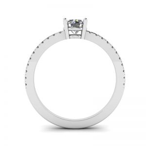 Anello con pavé di diamanti bianchi in oro bianco 18 carati - Foto 1