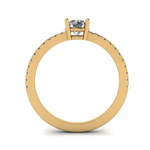Anello con pavé di diamanti bianchi in oro giallo 18 carati - Foto 1